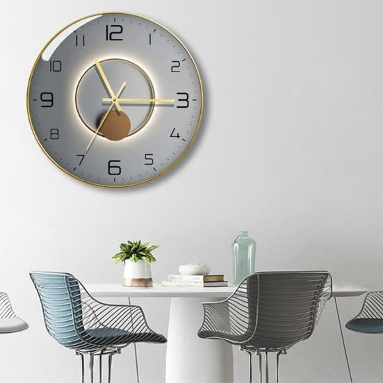 Image of TEKCOOL Wall Clock 12 inch Silent Quartz Decorative Wall Clock Non-Ticking Classic Digital Clock Battery Operated Round Easy to Read Handheld Complete Home /Kitchen /Bedroom(407);