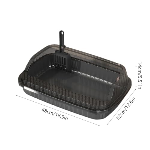 Arenero Semi Cerrado para Gatos Gris Pequeño miniatura 2