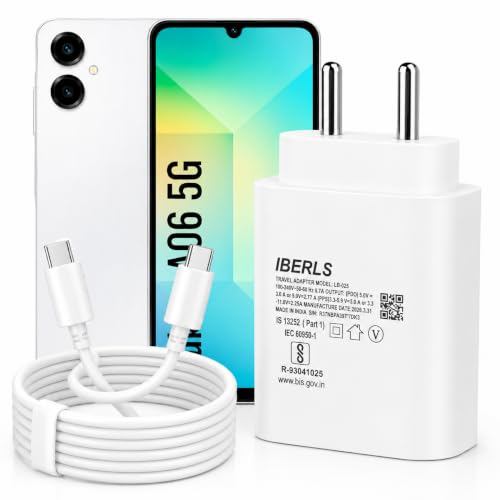 Image of 25W Pd 3A Type-C Super Fast Charging Adapter with 1M Type C Cable for Galaxy A06 /A57 /A37 /A07 /A36 /A56 /A17 /A26 /A35 /A55 / A16 /A15 /Tablet /Galaxy Watch- Charge Your Device with 25 Watt USB C Fast Charger