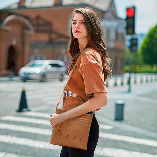 Crossbody Bags for Women, Multi Pocket Adjustable Strap Shoulder Bag, Western Hand Woven Leather Satchel Purse4