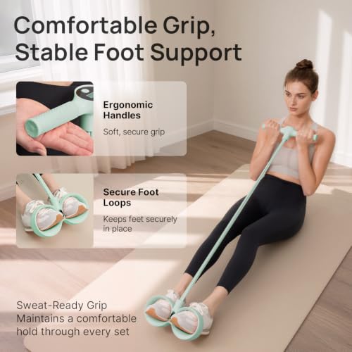 Image of YOTTOY Smart Foot Pedal Puller with Digital Counter, Pedal Puller Resistance Band System with Handles for Full Body Stretching Yoga Home Workout