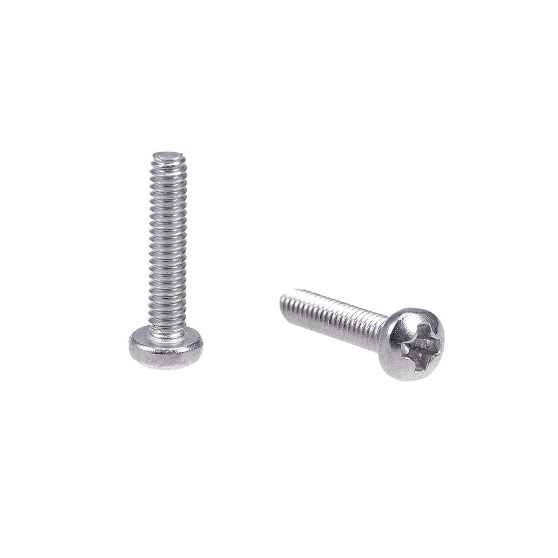 TOP-VIGOR 100Pcs Cross Pan Head Machine Screws, M2x10mm Phillips Round Head Screws Bolts for Machinery Furniture, Car