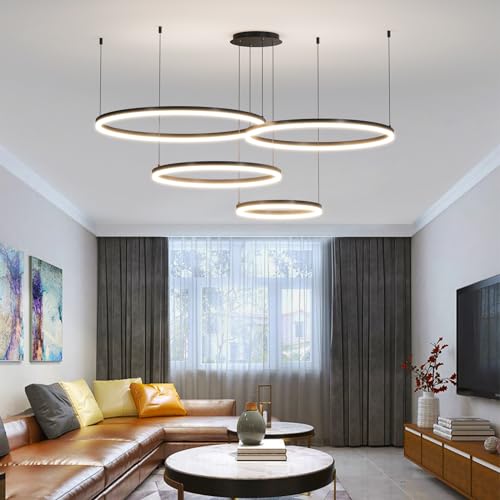 Matven Modern Ceiling Chandelier Light, with Remote Control Dimmable 3