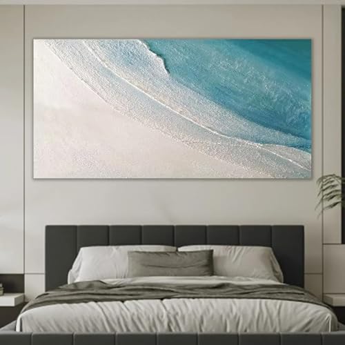 Toile océan bleu décoration murale personnalisée pour salon moderne 60x120cm