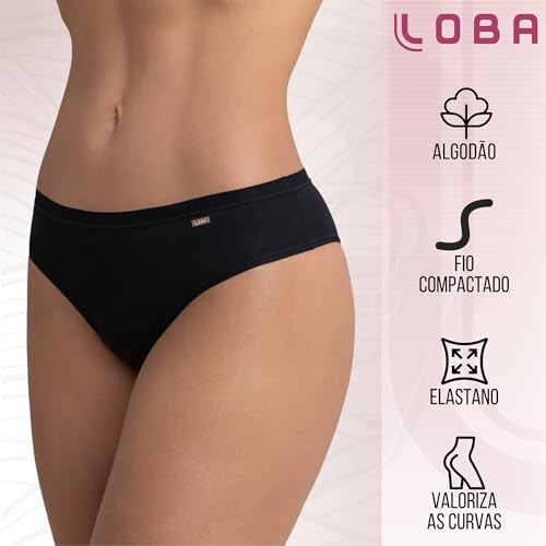 Kit 05 Calcinha Biquíni Lupo Feminino Adulto | 5 Preto | P