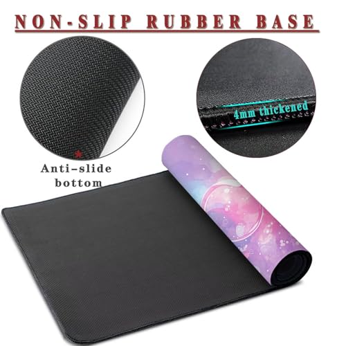 Mouse pad mat haute précision grand format contre la fatigue rose - 3