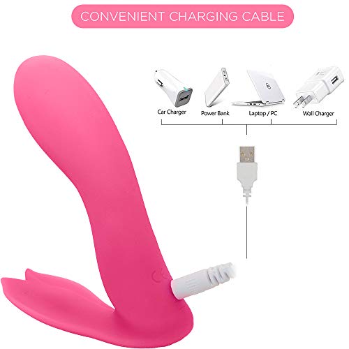 LC Dual End Rạbbịt Ðịldǒ Vibrạtọr Massager with USB Rechargeable Battery Wọmẹn Cọuplẹ Wireless Mini Mute Waterproof ạdult Tọys Massager Relieve Pain in Muscle Tissue (Pink)