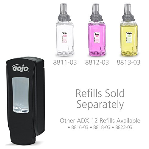 Image of GOJO ADX-12 Push-Style Foam Hand Soap Dispenser, Black, for 1250 mL GOJO ADX-12 Foam Hand Soap Refills (Pack of 1) - 8886-06