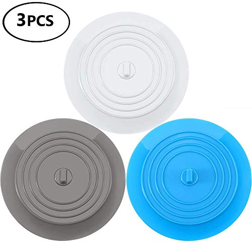 N/ 3 Tappi di Scarico in Silicone Tappi per Vasca Universali e Tappi per Lavello da Cucina Tappi per Lavello da 15 cm di Diametro per Bagno Lavanderia e lavelli da Cucina (3 Colori)