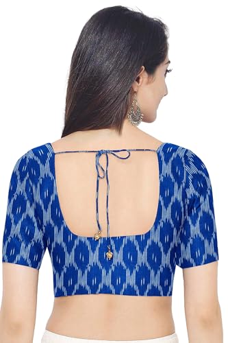 Image of Cotton Pochampally ikat unstitched blouse, Kurthi, long frock fabric material for women (1 meter, 2 meters & 3 meters)