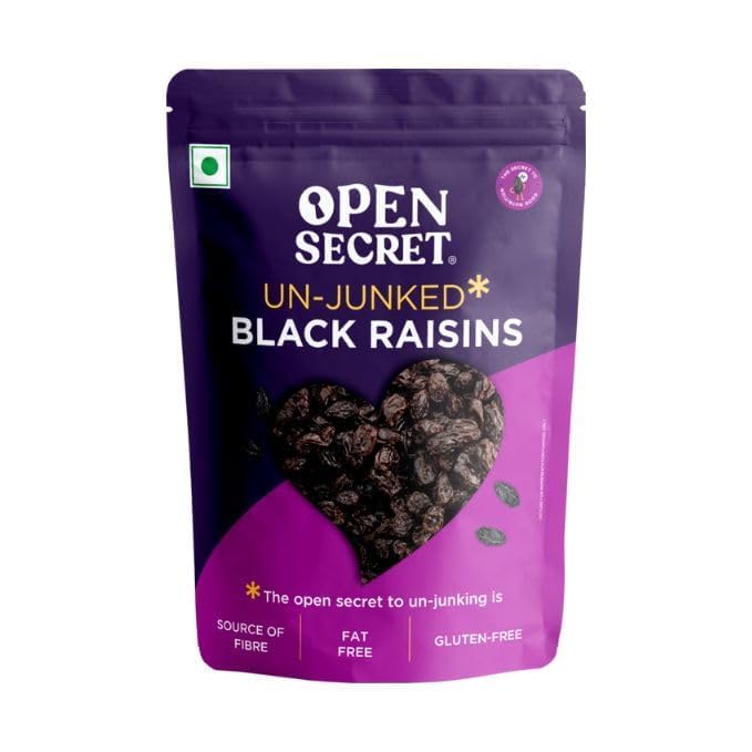 Image of Open Secret Black Raisins | 450Gm | Dry Fruits, Kismis, Kishmish, Dry Grapes, Premium Raisins, 100% Natural & Gluten-Free, Dried Kishmish Without Seeds, Rich In Fiber Iron Calcium