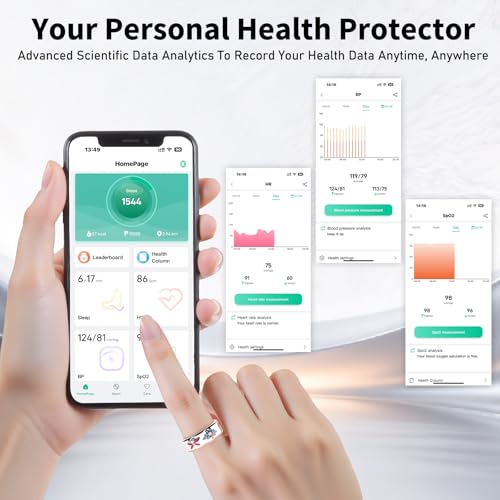 Advanced Smart Ring for Women and Men - IP68 Waterproof Health Tracker Ring with Heart Rate, Step Counting, Sleep Monito - Additional View