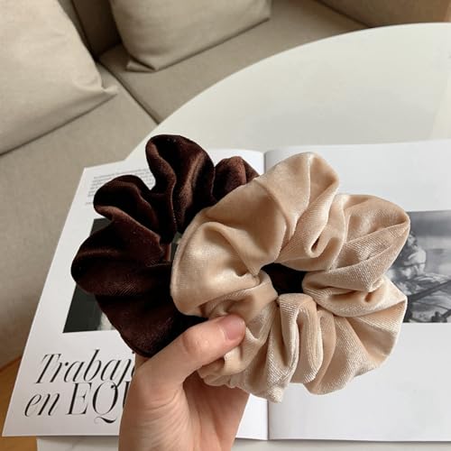 Pack of 1 Velvet Hair Bobbles for Women Retro Elastic Ponytail Hair Band, Soft Hair Bands, Hair Rings with Elastic Band - Image 2