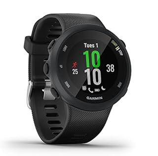 Garmin Forerunner 45 – GPS-Laufuhr mit umfangreichen Lauffunktionen, Trainingsplänen, Herzfrequenzmessung am Handgelenk, Smartphone Benachrichtigungen, Schwarz
