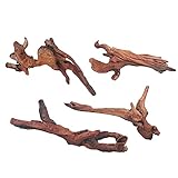 FUNOJOY Natural Driftwood Decor for Aquarium Decorations Reptile Tank Accessories, Assorted Wood Branches Decorations on Reptile Fish Tank 2-10' 2 Pcs/4 Pcs/ 5 Pcs/ 6 Pcs (Pack of 4 (5. to 8 Inch))