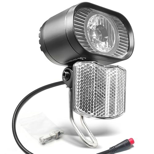 Ebike Ultra Bright 50LUM EBike Headlights WUXING QD522 - Compatible with 24V/36V/48V/52V/60V Electric Bicycles, & Scooters - LED Night Riding Headlight for Road and TrailElectric motorcycle ?Red Plug?