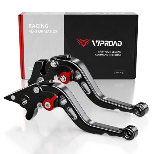 Viproad Black Motorcycle Brake Clutch Levers Set for Honda with GROM MSX125 14-25 Monkey125 18-24 CBR250R 11-15 CB300R 18-22 CBR300R 14-22 CB400F/R 13-21 CB400X/F 20-21 CBR500R/CB500F/X 13-21
