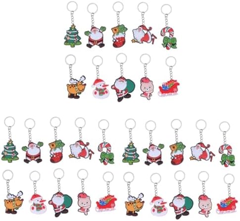 TOYANDONA 24Pcs Keychain Interesting Christmas Bag Fillers Key Holder Christmas Keyring Santa Keyring