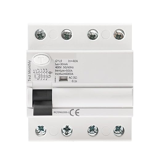 Disjoncteur intelligent Disjoncteur à courant résiduel ca, disjoncteur différentiel, interrupteur de sécurité 4P 25A 40A 63A 80A 100A ELCB 30mA 100mA 300mA pour maison intelligente(4P 63A,100mA)