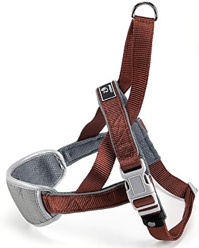 Coolsnail Dog Harness No Pull,Dog Walking Harness with Soft Chest Padded,Escape Proof/Quick Fit Reflective Pet Vest Harness,Easy Control for Outdoor Walking and Training Dogs Brown