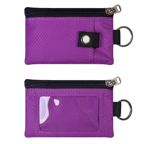 Image of CHENSPRX Minimalist RFID Blocking Small Wallet with ID Window,WaterResistant Zip Id Case Wallet with Lanyard Keychain for Cards,Cash,Travel,Women,Men