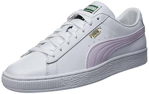 Image of PUMA Basket Classic XXI Casual Shoes, Puma White Lavender Fog, 8 Men