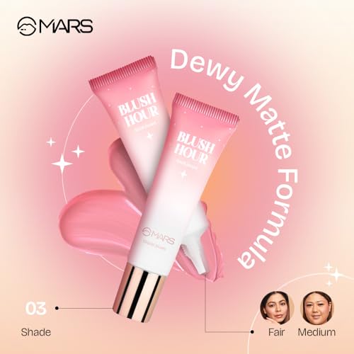 MARS Liquid Blush Hour | Dewy-Matte Finish | Highly Pigmented | Lightweight & Long-Lasting Formula | Effortless Application (12 ml) (03-SUNKISSED) - Image 3