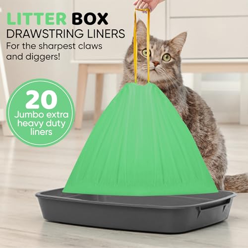 Image of EZ Pick Up Dog & Cat Pet Waste Clean Up Bags Litter Liners (Green, 36 inchx18 inch) | strong heavy duty