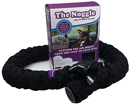 Image of The Pet Noggle - Extend Hot and Cold Air From Your Dash AC Vent to Pets in the Back Seat - Summer and Winter Vehicle Traveling System to Keep Dogs and Cats Comfortable in the Car - 8ft, Black Ice