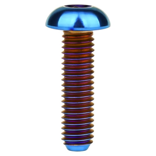 Image of Titanium Bolt M4x6 8 10 12 15 20mm Hex Head Screws for Bicycle Pack of 4 (Burnt Blue, M4x15mm)