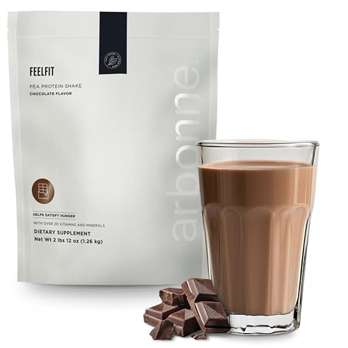 Arbonne Feelfit Pea Protein Shake - Daily Supplement Powder, Vegan Protein for Support of Overall Health, Energy and Well-Being, Chocolate