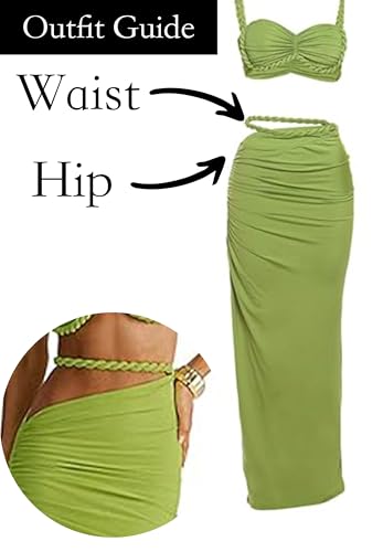 Women's Two Piece Skirt Sets Summer Beach Sexy Ruched Backless Cami Top And Cut Out Skirt Night Out Dress3