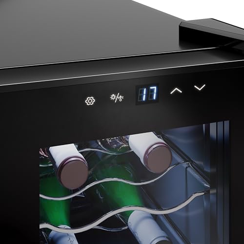 Tristar Cave à vin thermoélectrique Grande Saignée, Pour 6 bouteilles maximum, Silencieuse & stable, Porte en verre, 3 niveaux, Écran LED tactile, Éclairage intérieur, WR-7506 – Image 5