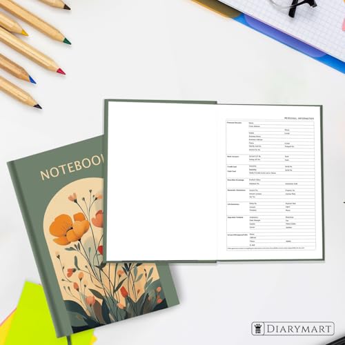 Image of Hard Bound Notebook for Girls & Women | A5 Ruled Journal | 192 Pages | 80 GSM Premium Paper | Designer Laminated Cover | Ribbon Bookmark | Notebook for School, College, Office, Journaling & Note Taking (DM4008)