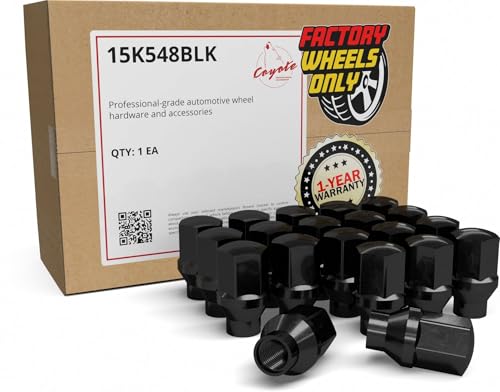 Image of Wheel Accessories Parts 20 Pcs M14x1.5 Thread ET OEM Style Lug Nuts 1.77 inch Long Black 7 /8 inch 22mm Hex Fits RAM 1500 Jeep Grand Cherokee Wrangler Gladiator (for use with Wheel Spacers)