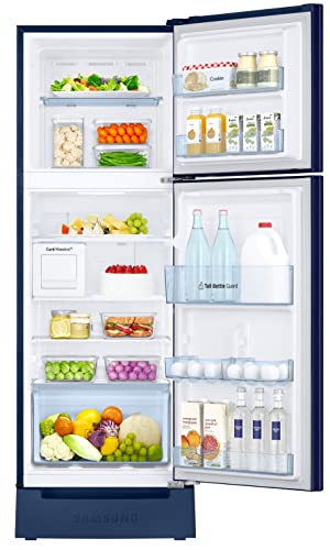 Image of Samsung 244L 2 Star Frost-Free Double Door Refrigerator Appliance (RT28B3C22UZ /HL, Midnight Blossom Blue, Curd Maestro, 2022 Model)
