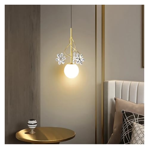 Suspension LED en cristal design fleur pour éclairage de chambre et salon