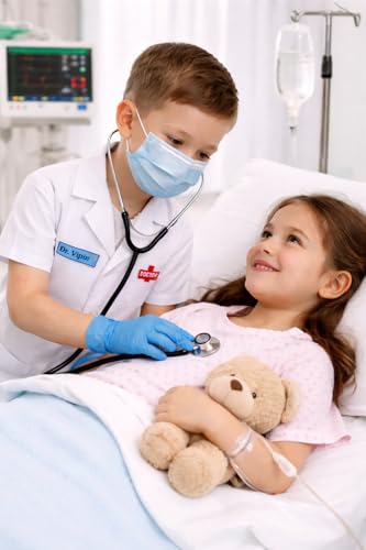 Image of Kids Doctor Coat and Nurse Dress Set for Boys & Girls | Fancy Dress Costume | School Competition Role Play Outfit