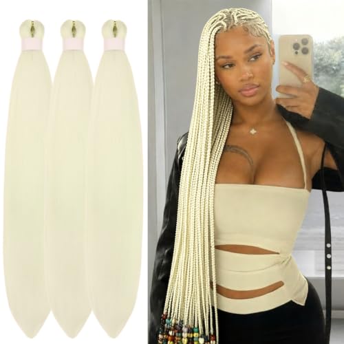 Platinum Blonde Braiding Hair Pre Stretched Braiding Hair for Braids