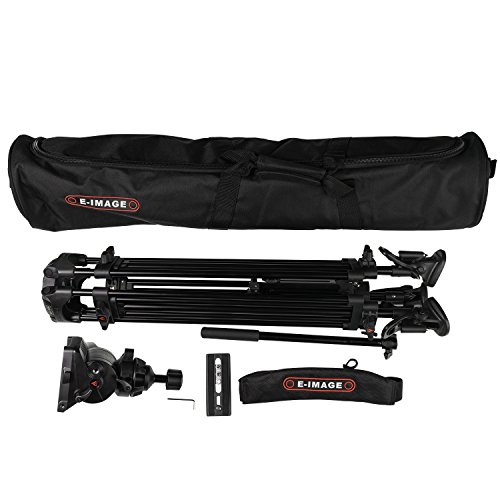Ikan 3 Section Lightweight Aluminum Video Tripod Kit W/Gh04 Fluid Pan/Tilt Head, Maximum Height 65", 75Mm Bowl, Includes Padded Shoulder Bag, (Eg04As) - Black #TOP4