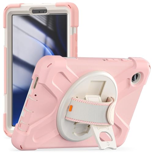 Funda con soporte giratorio para tableta Compatible con Samsung Galaxy Tab A9 de 8,7 pulgadas, modelo 2023 (SM-X110/SM-X115), funda resistente, resistente a golpes y caídas con correa Compatible with
