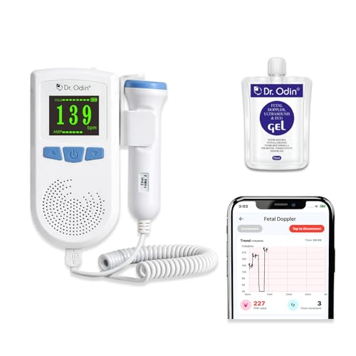 Image of Dr. Odin OAD51B Fetal Doppler with Smart App Connectivity, Large Color LCD Display, Rechargeable Battery, Built-in Speaker, 2.5MHz Probe for FHR Monitoring, 50-240 BPM Range