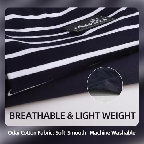 Image of MIHACHI Dog Shirts Cotton Striped T-Shirt, Summer Pet Clothes for Small Dogs, 2-Pack Soft Puppy Apparel Cat Tee, Sleeveless Lightweight, Quick Dry, Breathable,Stretchy for, Navy Blue S