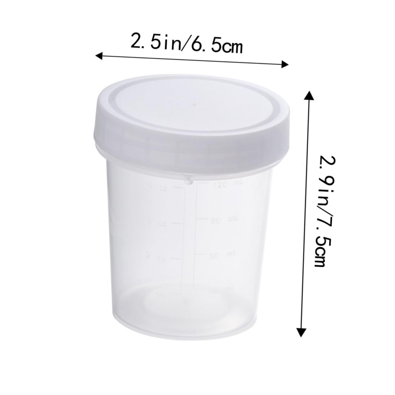 MUSISALY 2 Pack 120ml Specimen Scale Leakproof Container for Lab Use Plastic Medical Sample Pathology/Histology/cytology