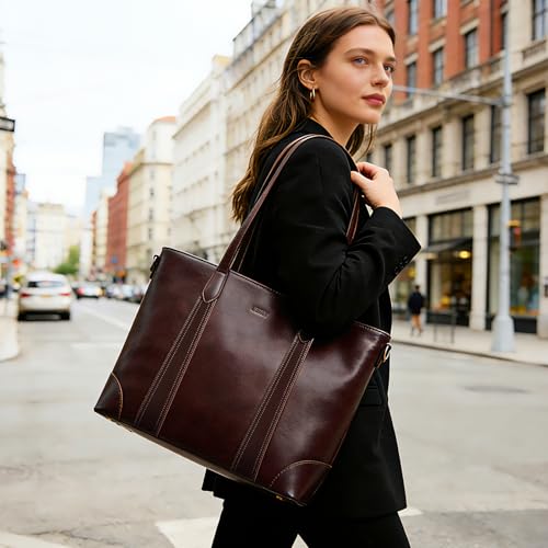 Bolso Tote de cuero para mujer, grande con múltiples bolsillos miniatura 2