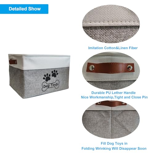 Dog Toy Basket Collapsible Dog Toy Box with Handles Foldable Dog Toy Bin for Pet Toys,Accessories - Image 5