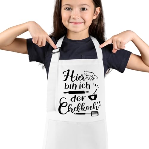 PALLTEX TEDDY Kinderschürze Mit Tasche - Kochschürze Für Kleine Köche