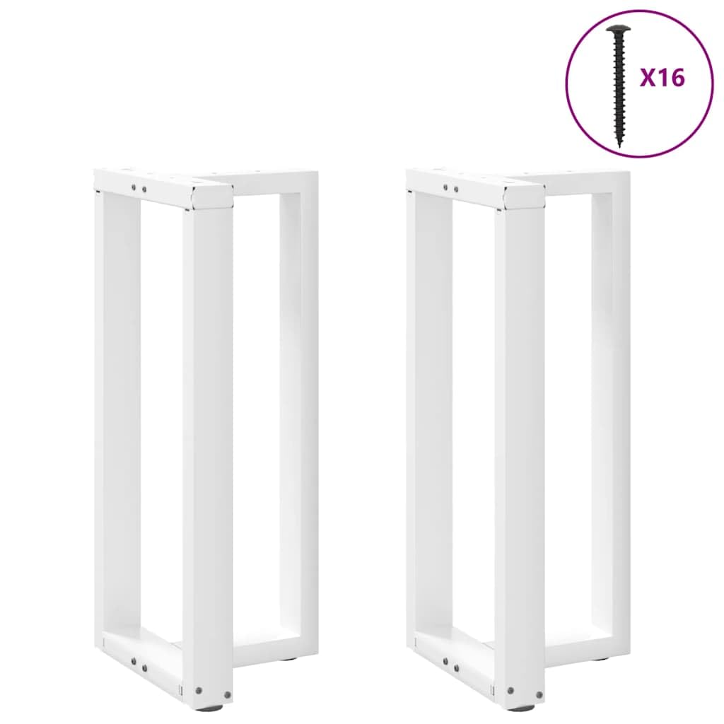 Gambe per tavolo da bar a T, in acciaio verniciato a polvere, bianco, 50 x 35 x (90-91), 2 pezzi, con piedini di livellamento regolabili, struttura stabile per tavolo alto, tavolo da pranzo