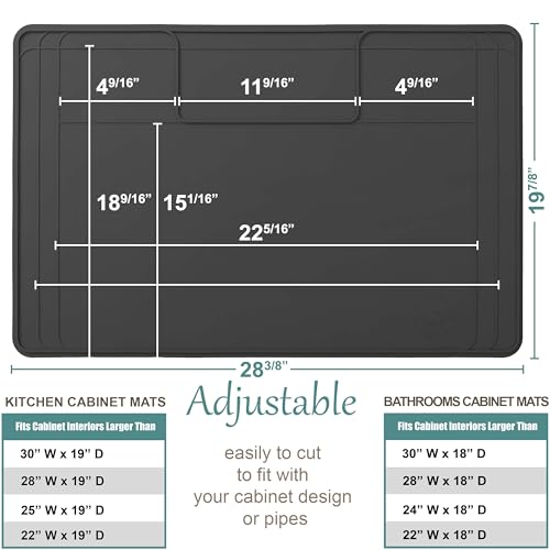 Image of The Original Under Sink Mat - Adjustable Silicone mat, Waterproof Under The Sink Bathroom Vanity Mat - 28 inch x 19 inch or smaller