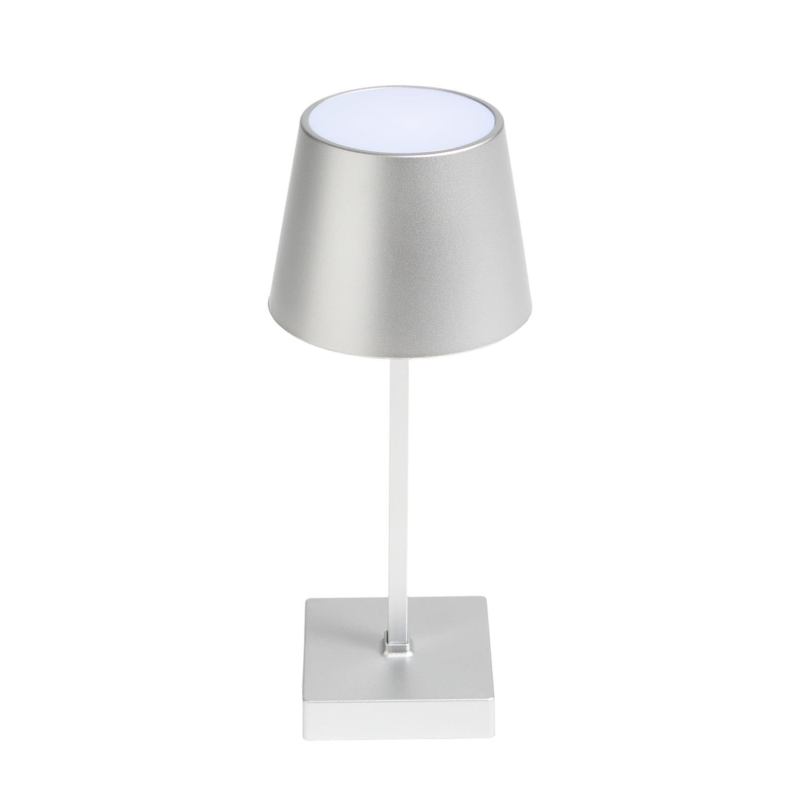 Ohs Silver Battery Operated Lamp, Cordless Bedside Lamps Portable Led Light Long Lasting Decorative Table Lamps For Living Room Bedroom Office Outdoor Use Table Lamp,